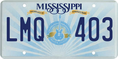 MS license plate LMQ403