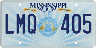 MS license plate LMQ405