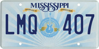 MS license plate LMQ407