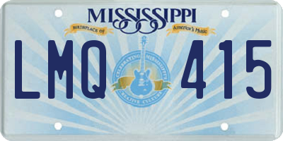 MS license plate LMQ415
