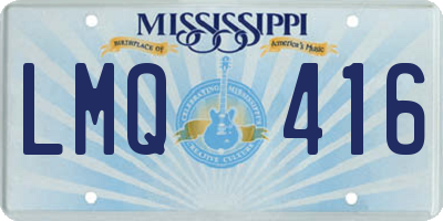 MS license plate LMQ416