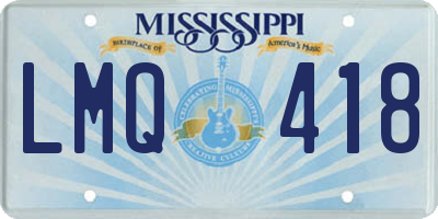 MS license plate LMQ418