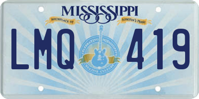 MS license plate LMQ419