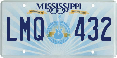 MS license plate LMQ432