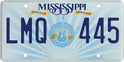 MS license plate LMQ445