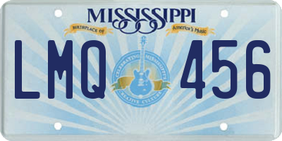 MS license plate LMQ456