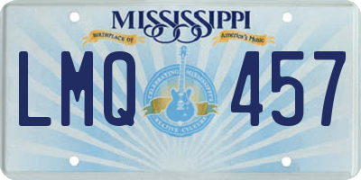 MS license plate LMQ457