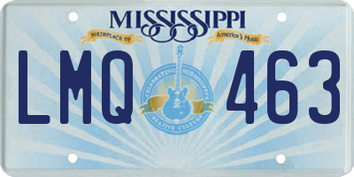 MS license plate LMQ463
