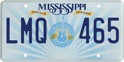 MS license plate LMQ465