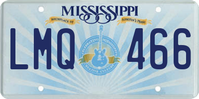 MS license plate LMQ466