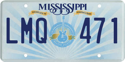MS license plate LMQ471