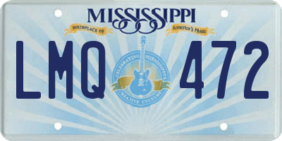 MS license plate LMQ472