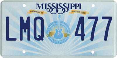 MS license plate LMQ477