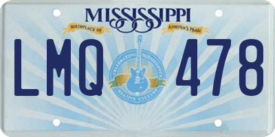MS license plate LMQ478