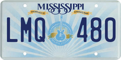 MS license plate LMQ480