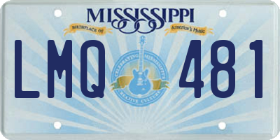 MS license plate LMQ481