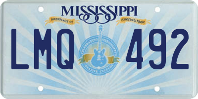 MS license plate LMQ492