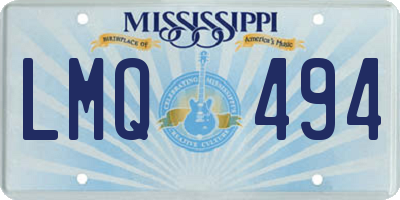 MS license plate LMQ494