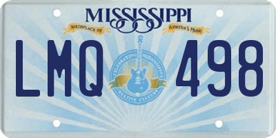 MS license plate LMQ498
