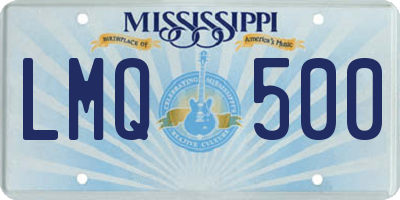 MS license plate LMQ500