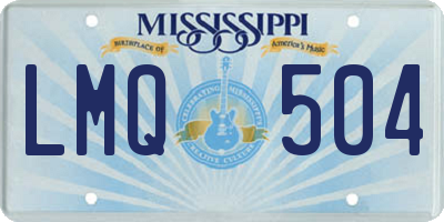 MS license plate LMQ504
