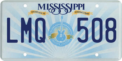 MS license plate LMQ508