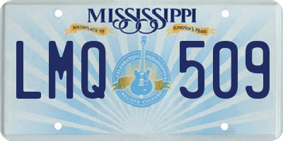 MS license plate LMQ509