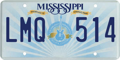 MS license plate LMQ514