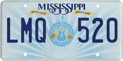 MS license plate LMQ520