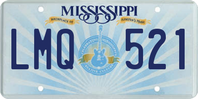 MS license plate LMQ521