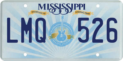 MS license plate LMQ526