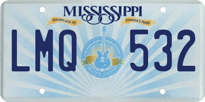 MS license plate LMQ532