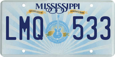 MS license plate LMQ533