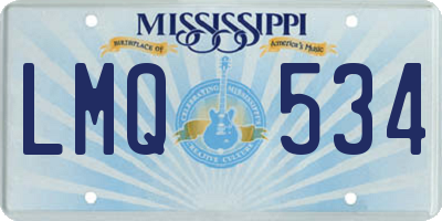 MS license plate LMQ534