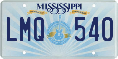MS license plate LMQ540