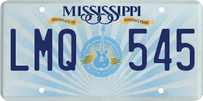 MS license plate LMQ545