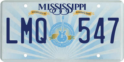 MS license plate LMQ547