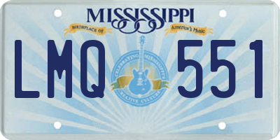 MS license plate LMQ551