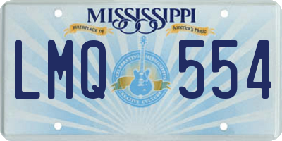MS license plate LMQ554