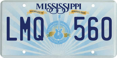 MS license plate LMQ560