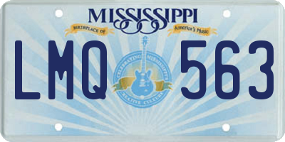 MS license plate LMQ563