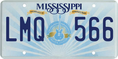 MS license plate LMQ566