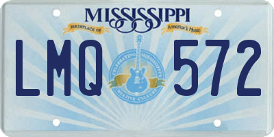 MS license plate LMQ572