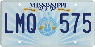 MS license plate LMQ575