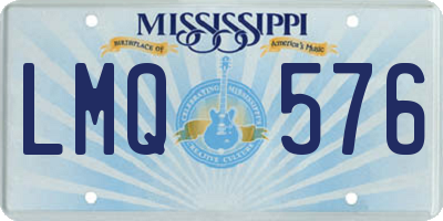 MS license plate LMQ576