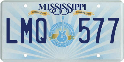 MS license plate LMQ577