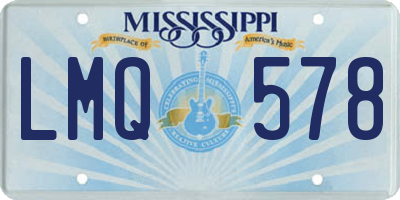 MS license plate LMQ578