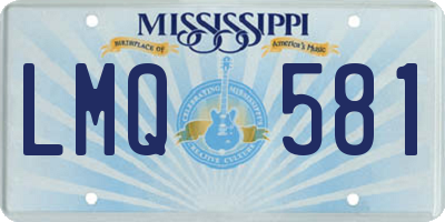 MS license plate LMQ581