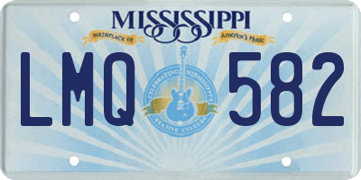 MS license plate LMQ582