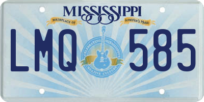 MS license plate LMQ585